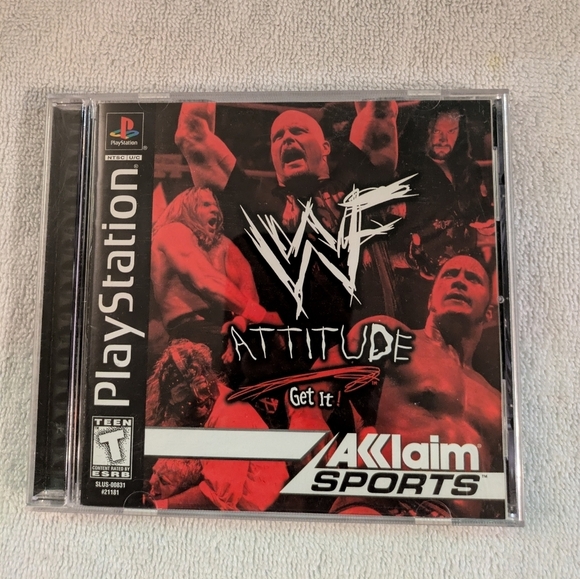 WWF Attitude PlayStation Game - Black and Red - Picture 2 of 7